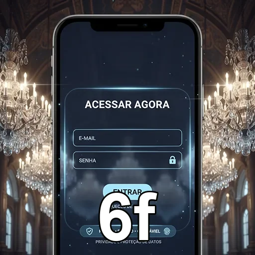 Tela de login para eventos VIP do 6f em ambiente luxuoso.