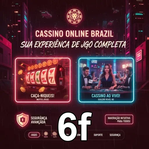 Imagem do aplicativo 6f com jogos de cassino mobile acessíveis.