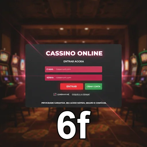 Tela de login do cassino online 6f para serviços VIP.