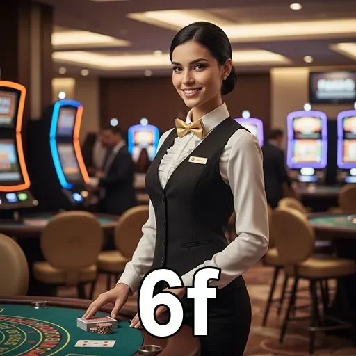 Croupier atendendo jogadores em cassino VIP da 6f.