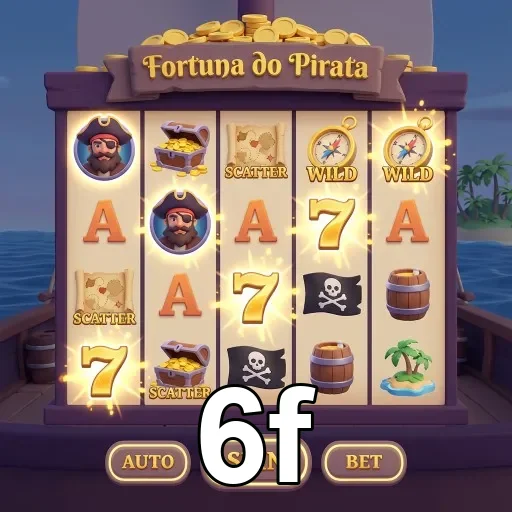 Tela do jogo Fortuna do Pirata no site 6f com símbolos.