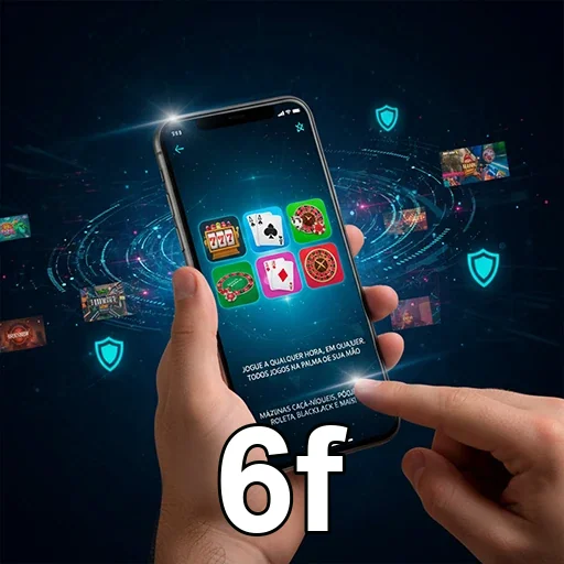 Jogador utilizando o app da 6f para jogos VIP.