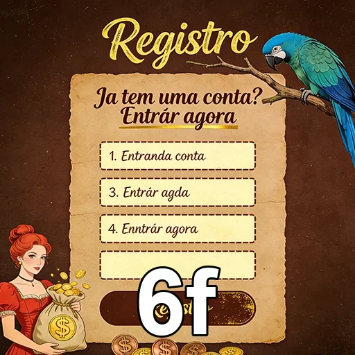 6f apresenta tela de registro com opções de login.