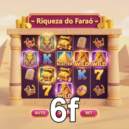 Jogo de slots 'Riqueza do Faraó' disponível no 6f.