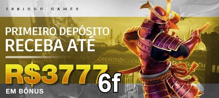 Imagem promocional do bônus de primeiro depósito da 6f.