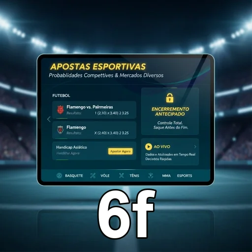 Interface do 6f mostrando apostas ao vivo em um dispositivo.