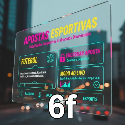 Interface de apostas esportivas do 6f focada em futebol.